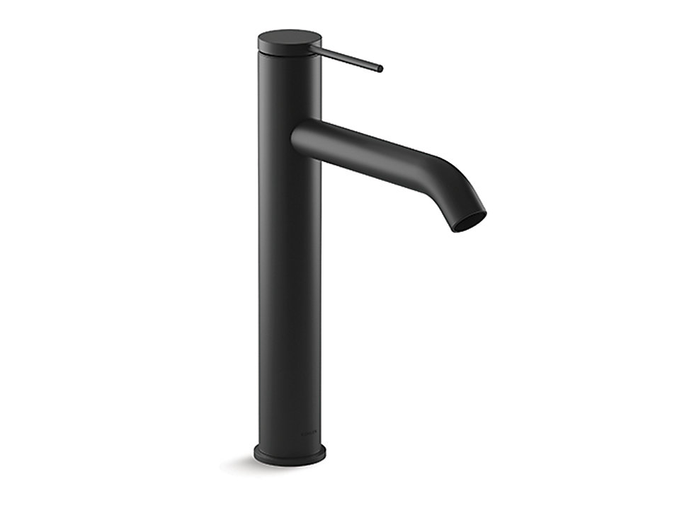 Kohler -   Single-control Side Mount Tall Basin Faucet With Drain In Matte Black